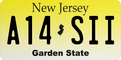 NJ license plate A14SII