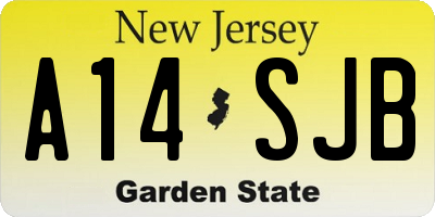 NJ license plate A14SJB