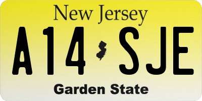 NJ license plate A14SJE