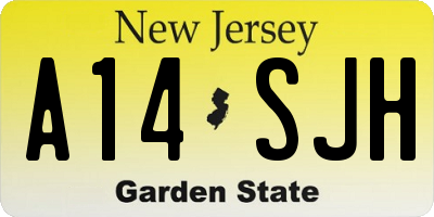 NJ license plate A14SJH