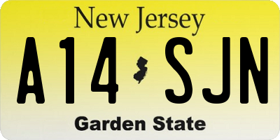 NJ license plate A14SJN