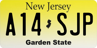 NJ license plate A14SJP