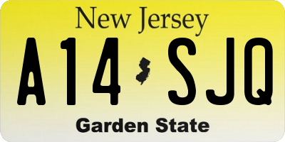 NJ license plate A14SJQ