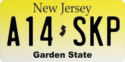 NJ license plate A14SKP
