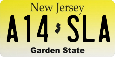 NJ license plate A14SLA