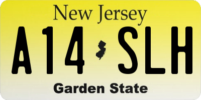 NJ license plate A14SLH
