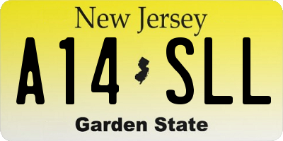 NJ license plate A14SLL