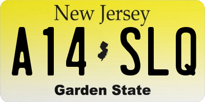 NJ license plate A14SLQ