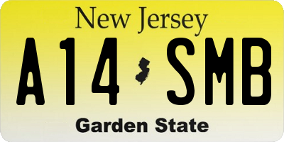 NJ license plate A14SMB