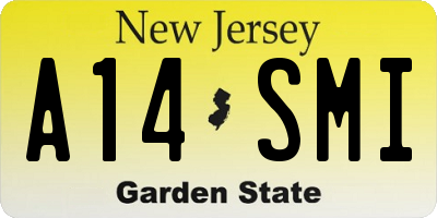 NJ license plate A14SMI