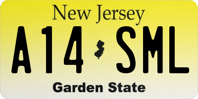 NJ license plate A14SML