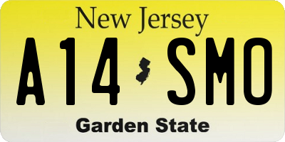 NJ license plate A14SMO