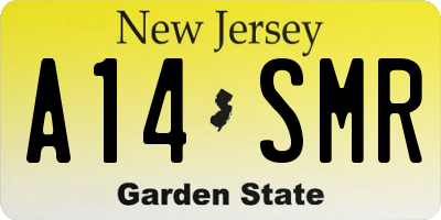 NJ license plate A14SMR