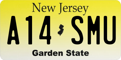 NJ license plate A14SMU