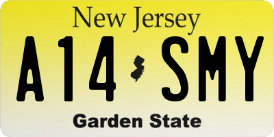NJ license plate A14SMY