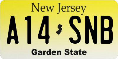 NJ license plate A14SNB