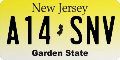 NJ license plate A14SNV