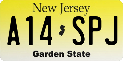 NJ license plate A14SPJ