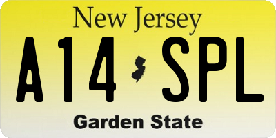 NJ license plate A14SPL