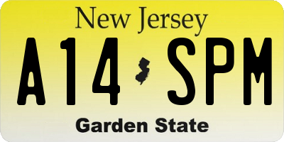 NJ license plate A14SPM