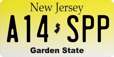 NJ license plate A14SPP