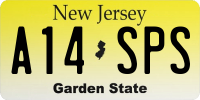 NJ license plate A14SPS