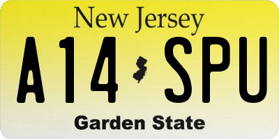 NJ license plate A14SPU