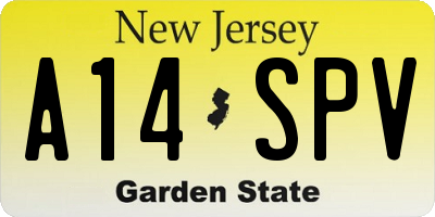NJ license plate A14SPV