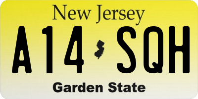 NJ license plate A14SQH
