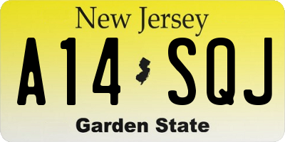 NJ license plate A14SQJ