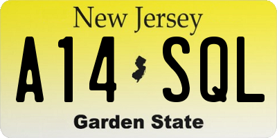 NJ license plate A14SQL