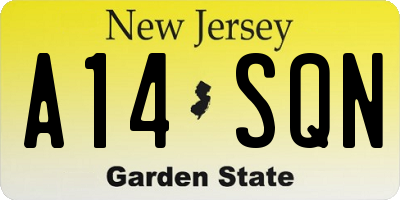 NJ license plate A14SQN