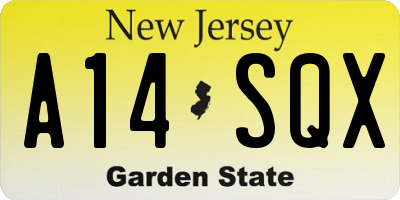 NJ license plate A14SQX