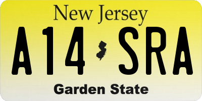 NJ license plate A14SRA