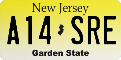 NJ license plate A14SRE