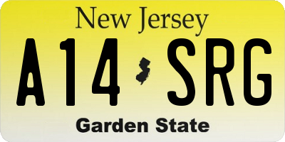NJ license plate A14SRG