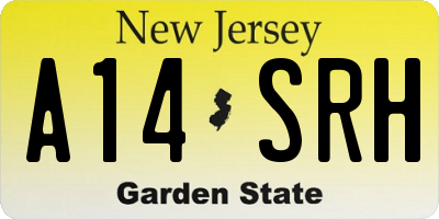 NJ license plate A14SRH