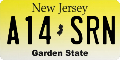 NJ license plate A14SRN