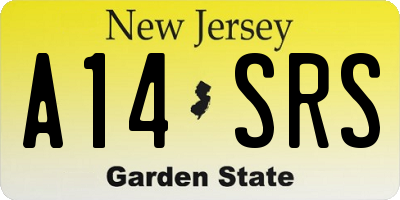 NJ license plate A14SRS