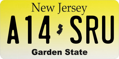 NJ license plate A14SRU