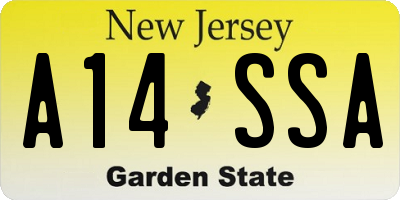 NJ license plate A14SSA