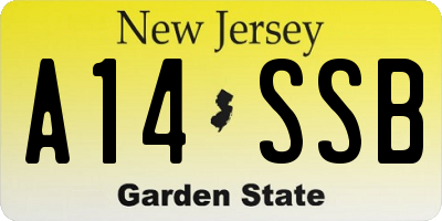 NJ license plate A14SSB