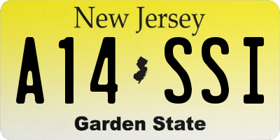 NJ license plate A14SSI