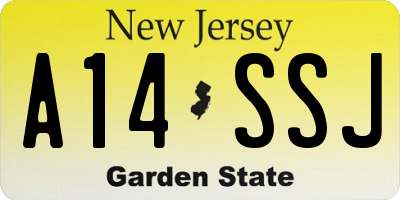 NJ license plate A14SSJ