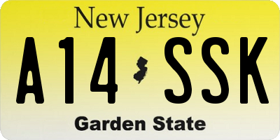 NJ license plate A14SSK