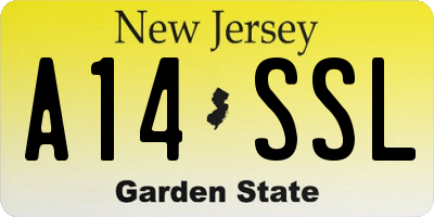 NJ license plate A14SSL