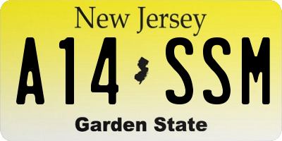 NJ license plate A14SSM