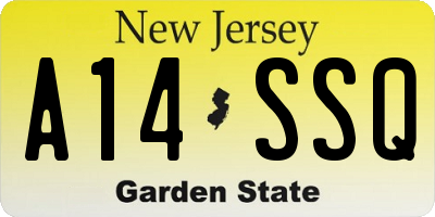 NJ license plate A14SSQ