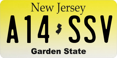 NJ license plate A14SSV