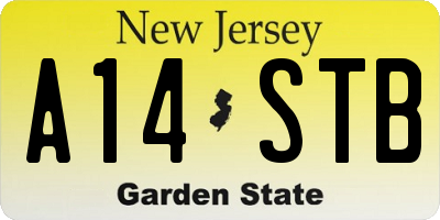 NJ license plate A14STB